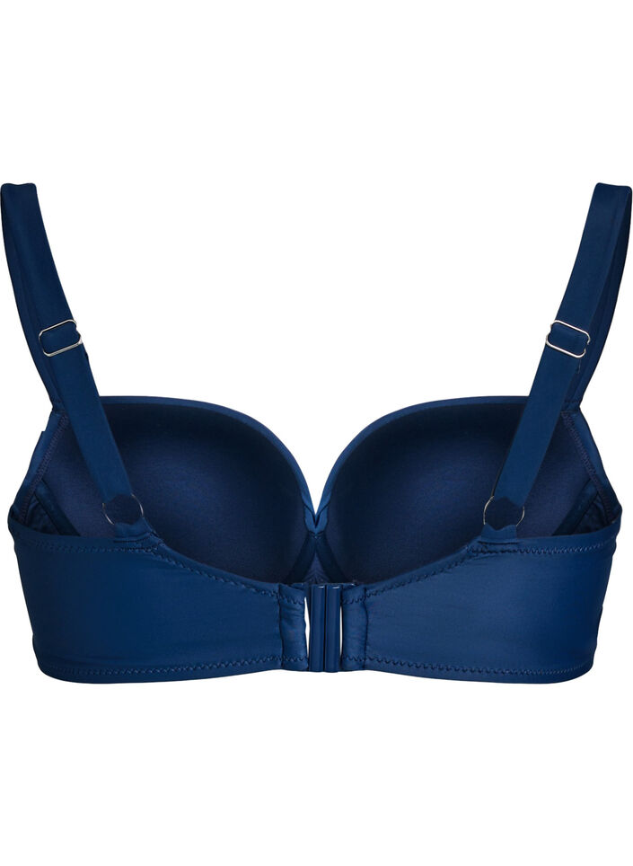 Kaarituelliset bikiniliivit rypytyksell&auml;, Sininen, Packshot image number 1