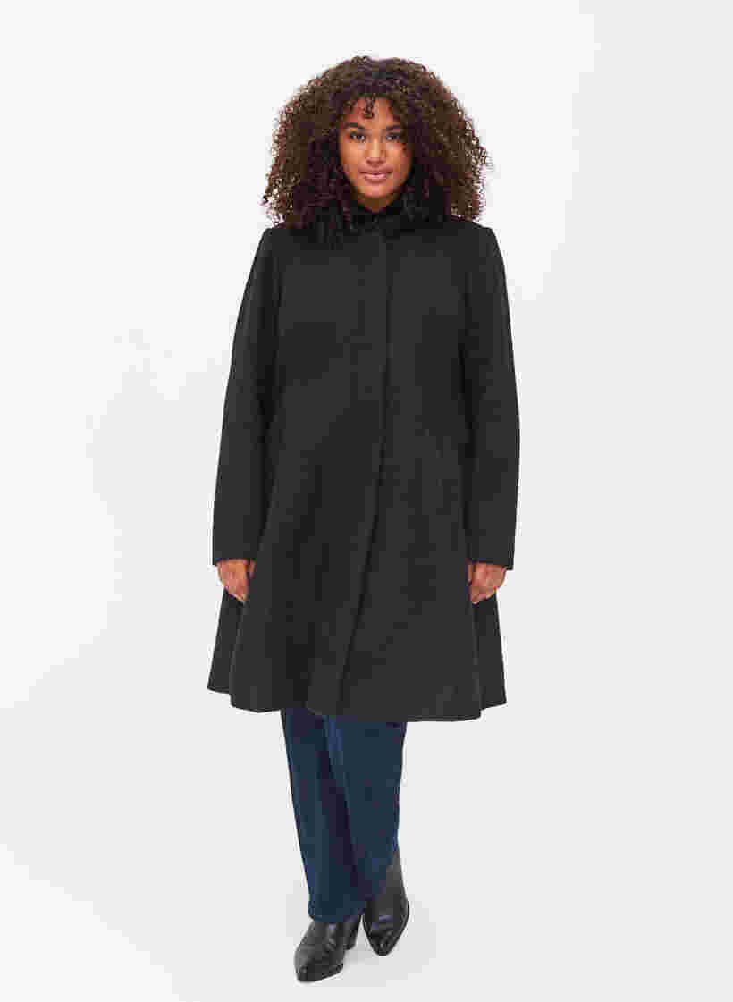 A-mallinen takki hupulla, Black, Model image number 2