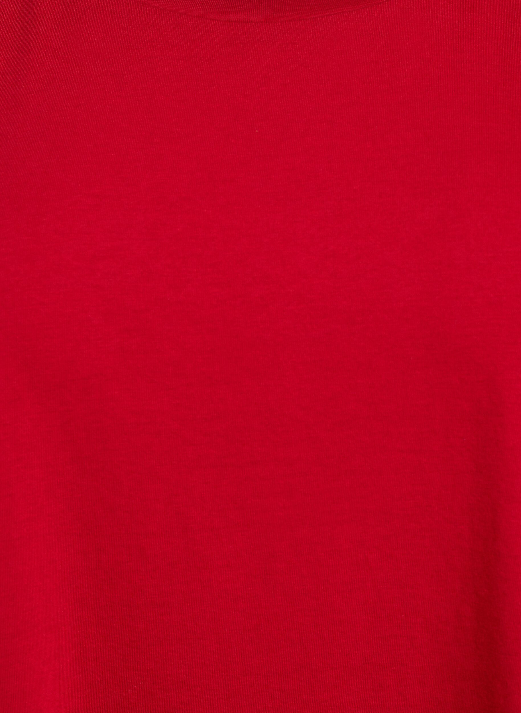 ZizziLyhythihainen puuvillasekoitteinen T-paita, Punainen, Packshot image number 2