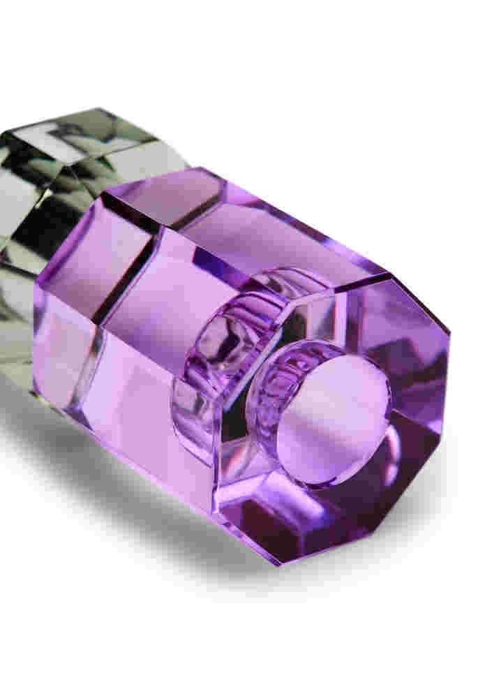 Kynttilänjalka kristallista, Olive/Violet, Packshot image number 3