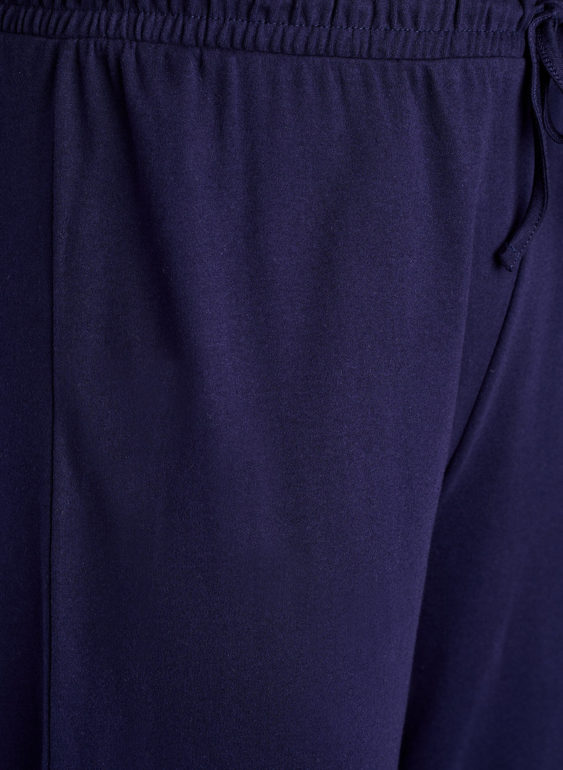 ZizziPuuvillaiset pyjamahousut korkealla vy&ouml;t&auml;r&ouml;ll&auml;, Sininen, Packshot image number 2
