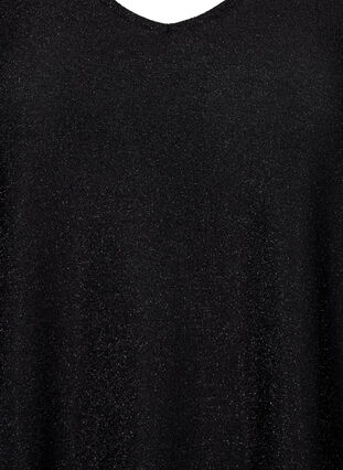 Glitteripusero, jossa puhvihihat, Black Black, Packshot image number 2