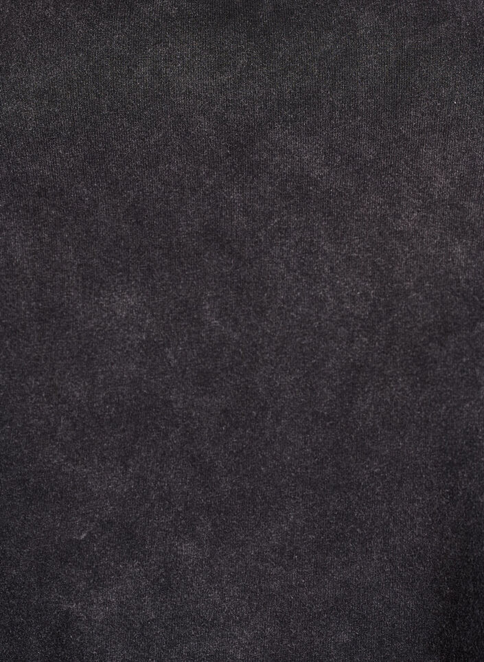 Urheilullinen puuvillainen t-paita pesty look, Musta, Packshot image number 2