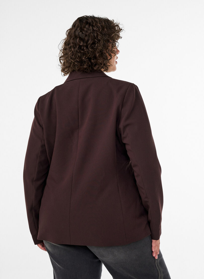 Klassinen bleiseri yhdell&auml; napilla, Ruskea, Model image number 2