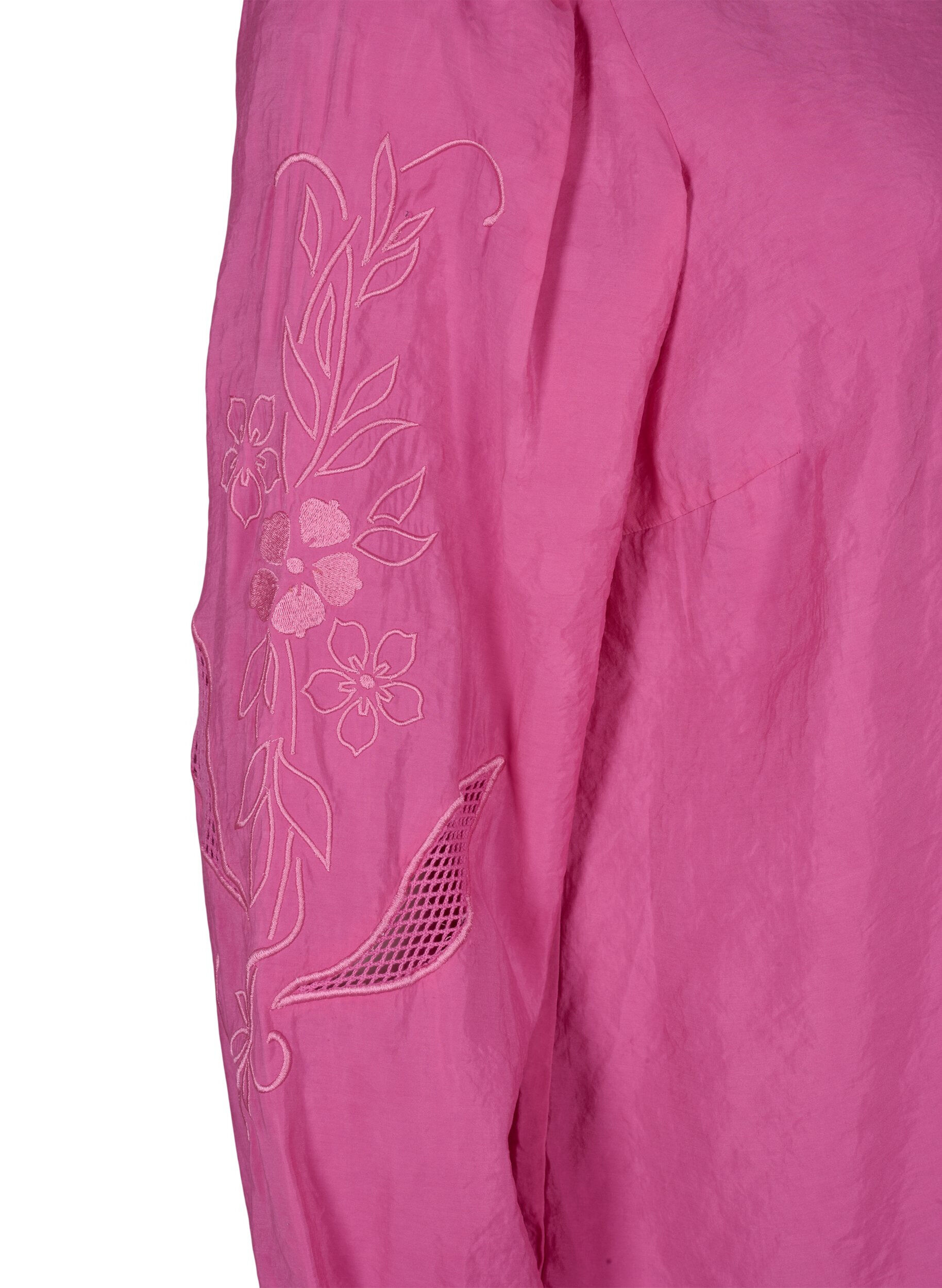 Zizzi Tencel &trade; -modaalista valmistettu pusero kirjotuilla yksityiskohdilla., Phlox Pink, Packshot image number 3