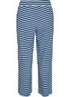 Raidalliset pyjamahousut korkealla vy&ouml;t&auml;r&ouml;ll&auml; ja leveill&auml; lahkeilla, Sininen, Packshot image number 1