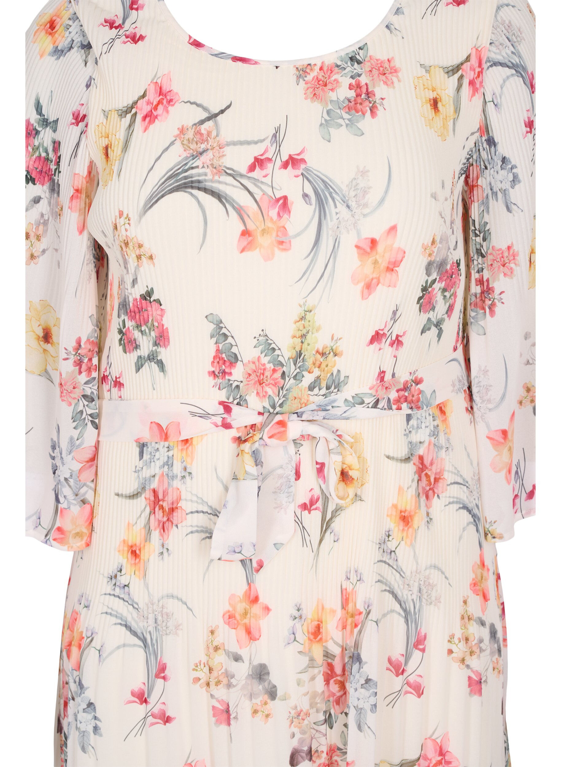 Zizzi Pliseerattu mekko nauhalla, Sugar Swizzle Flower, Packshot image number 2