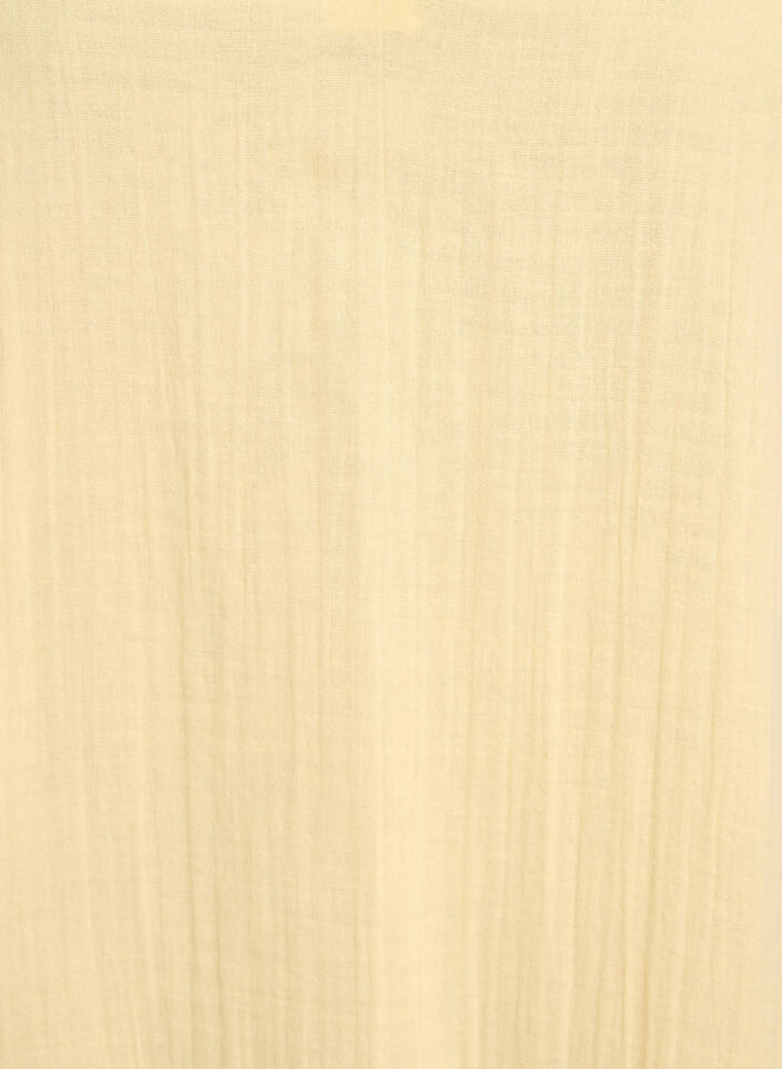 Lyhyt A-linjainen mekko puuvillamusliinista, Keltainen, Packshot image number 2