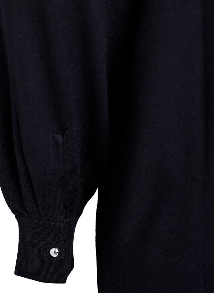 Lyhyt neulemekko raglanhihoilla, Musta, Packshot image number 3