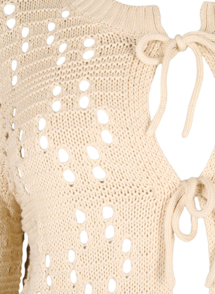 Neuletakki solmioilla ja reikäkuviolla, Birch, Packshot image number 2