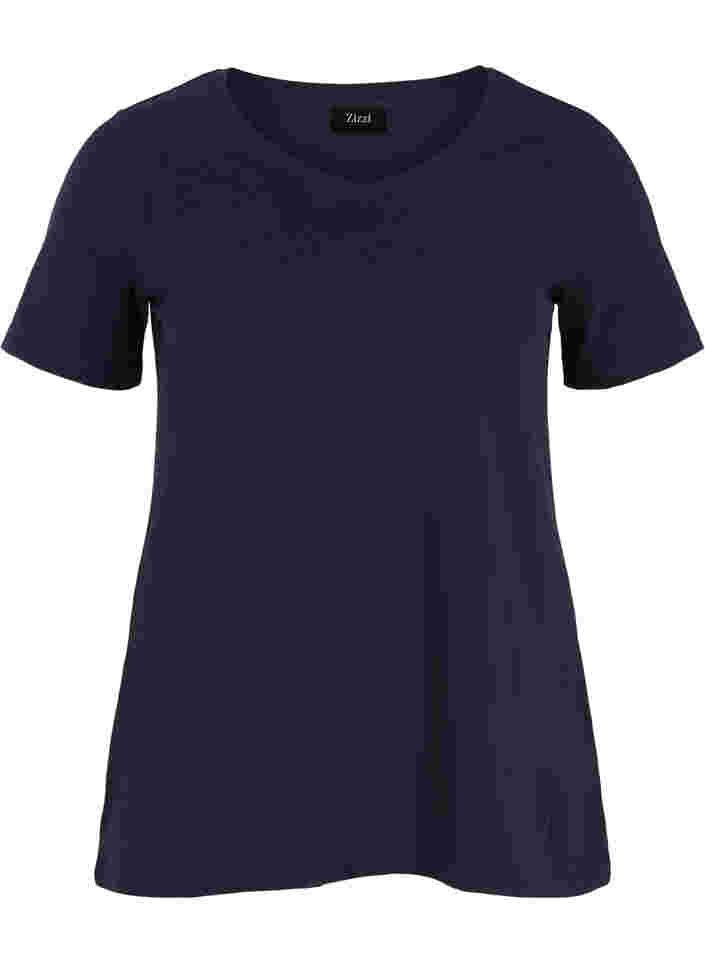 Yksivärinen perus t-paita puuvillasta, Night Sky, Packshot image number 0