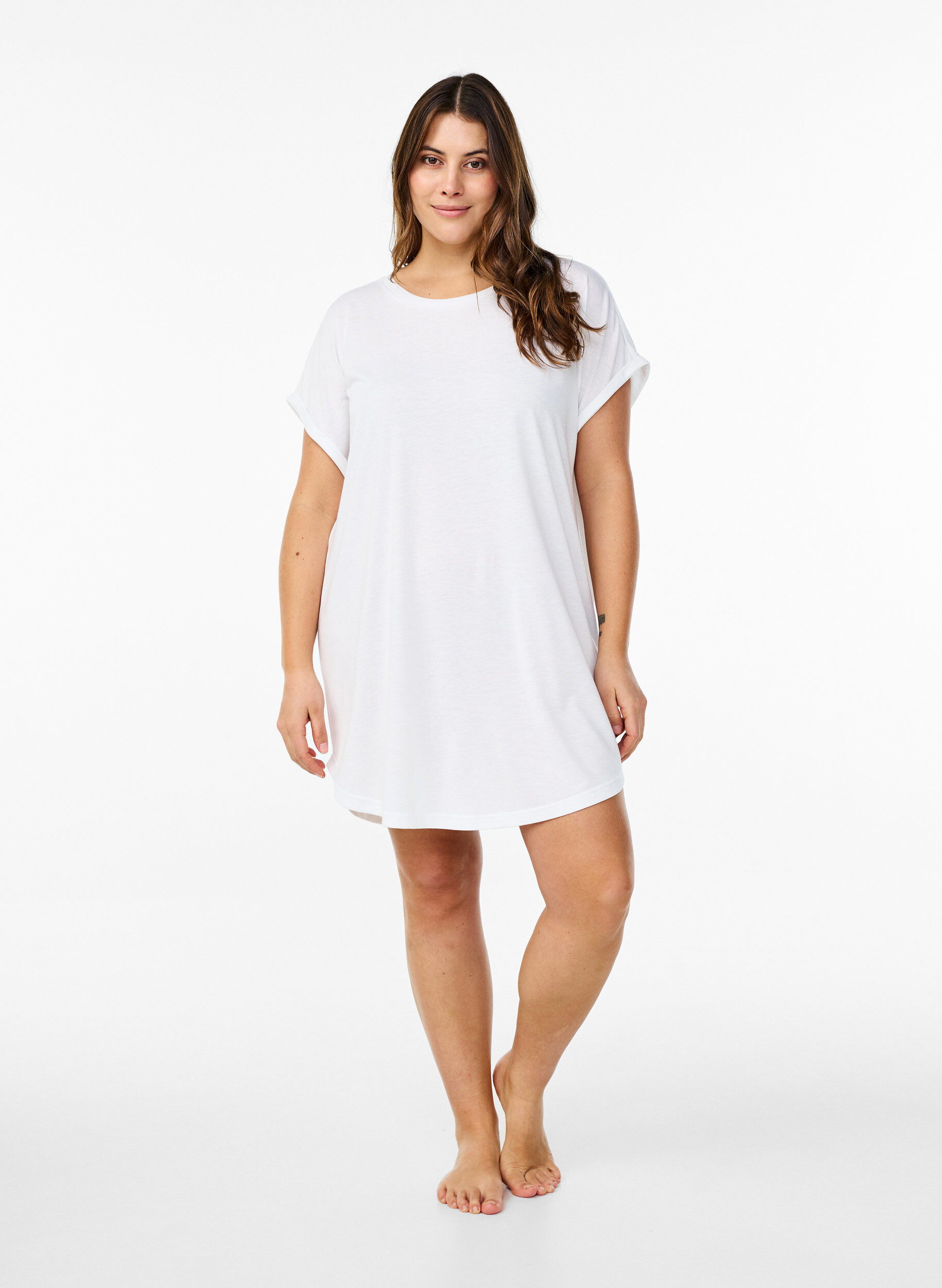 Zizzi Lyhythihainen y&ouml;paita tekstipainatuksella, , Model image number 1