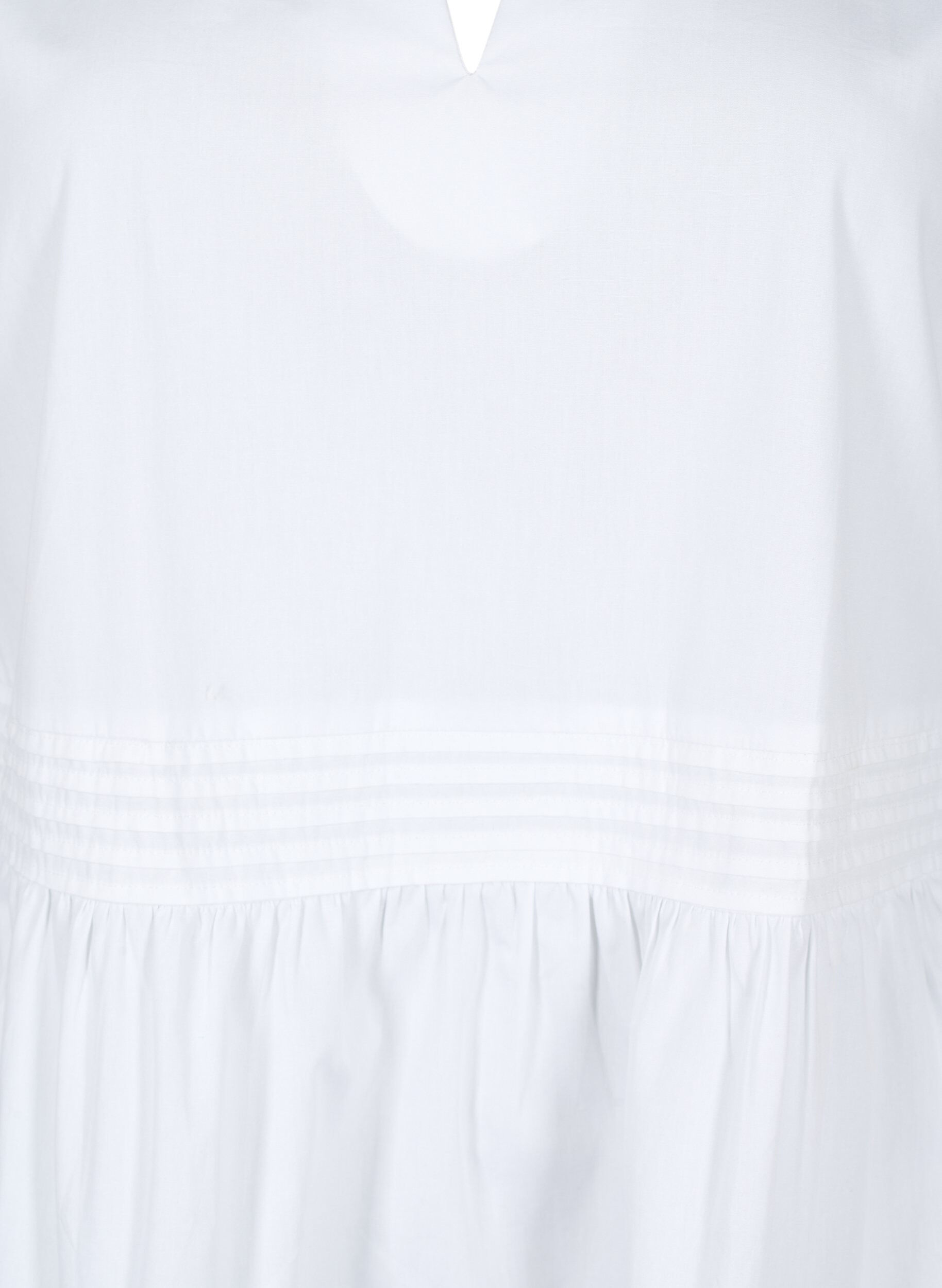 Zizzi Hihaton toppi pintuck- ja r&ouml;yhel&ouml;yksityiskohdilla, Valkoinen, Packshot image number 2