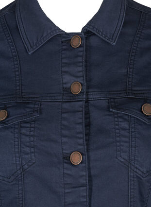 Lyhyt värillinen denim-takki, Navy, Packshot image number 2