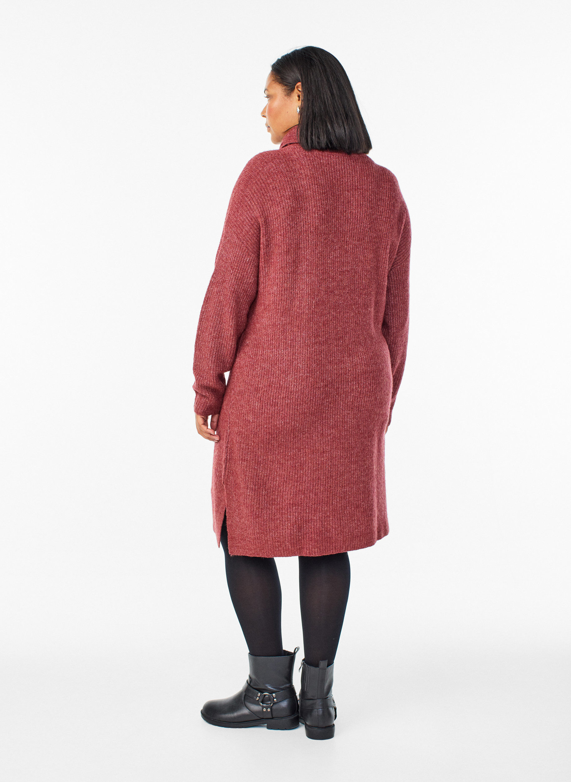 ZizziNeulemekko poolokauluksella, Punainen, Model image number 1
