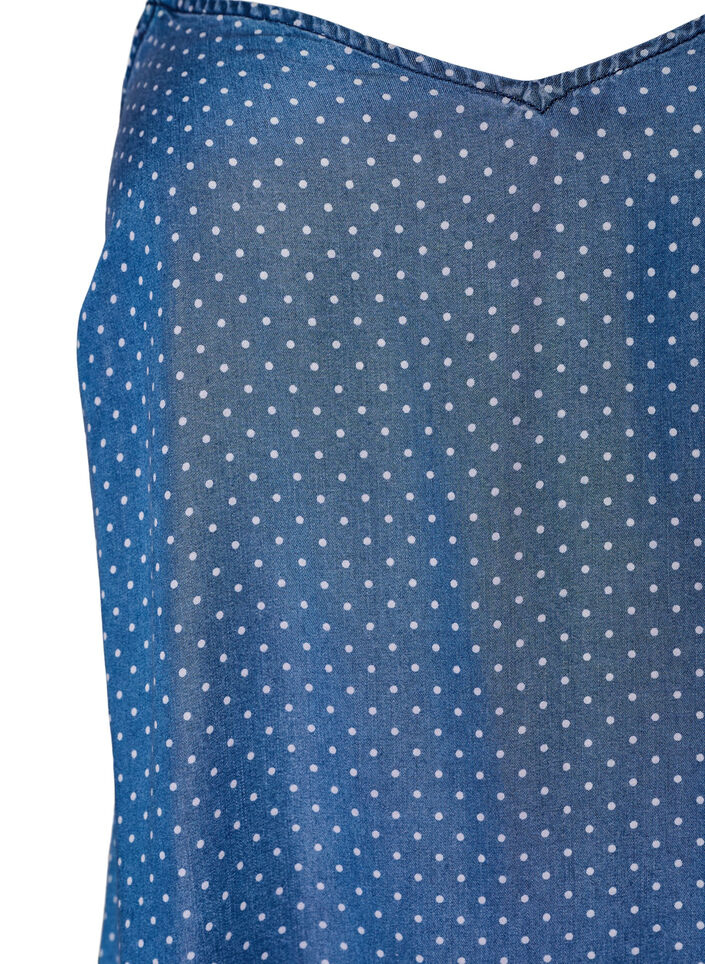 Polvipituinen olkainmekko TENCEL&trade; Lyocellia denimlookilla, Sininen, Packshot image number 2