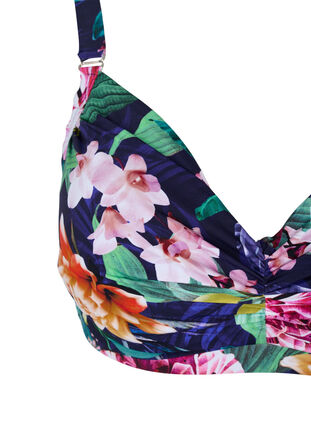 Kukallinen bikiniyläosa kaarituella, Flower Print, Packshot image number 2