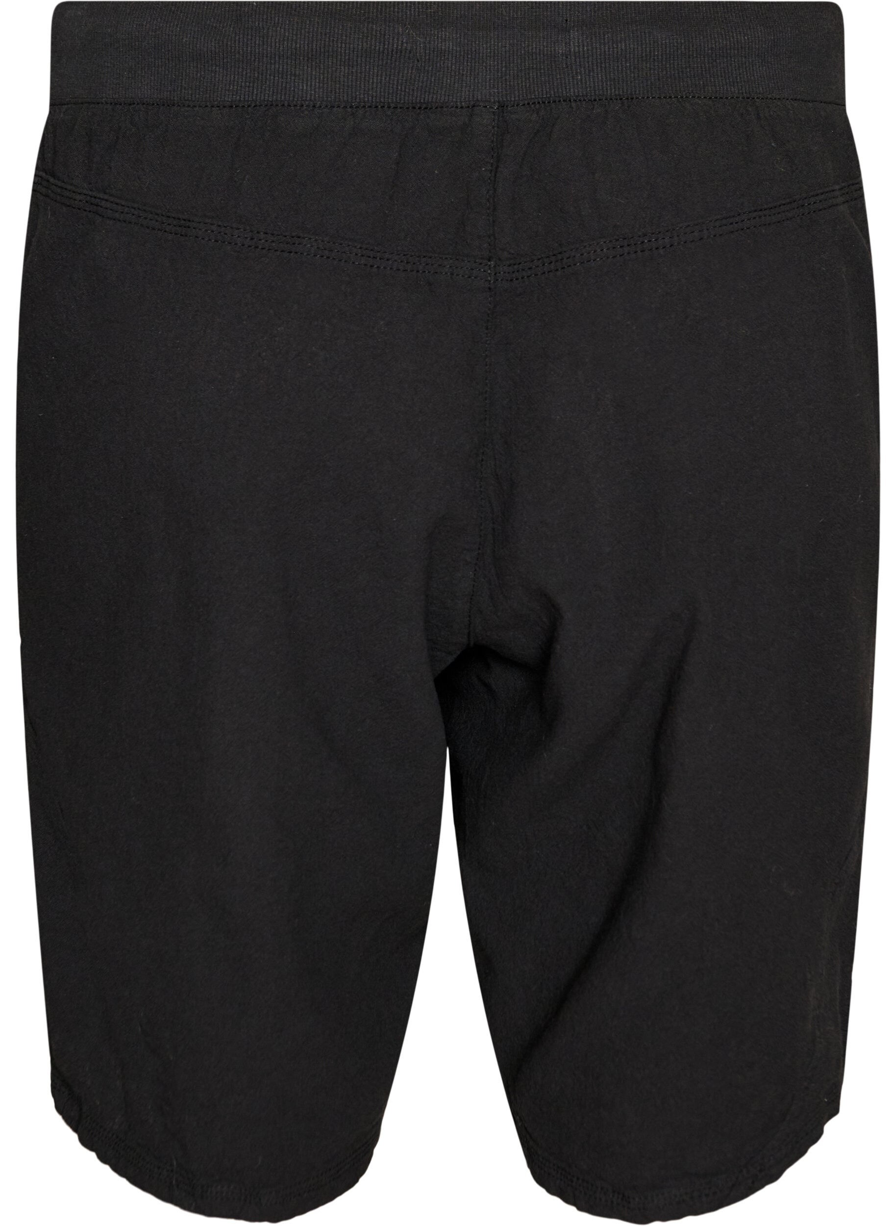 ZizziV&auml;lj&auml;t puuvillashortsit taskuilla, Musta, Packshot image number 1
