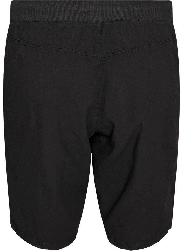 V&auml;lj&auml;t puuvillashortsit taskuilla, Musta, Packshot image number 1