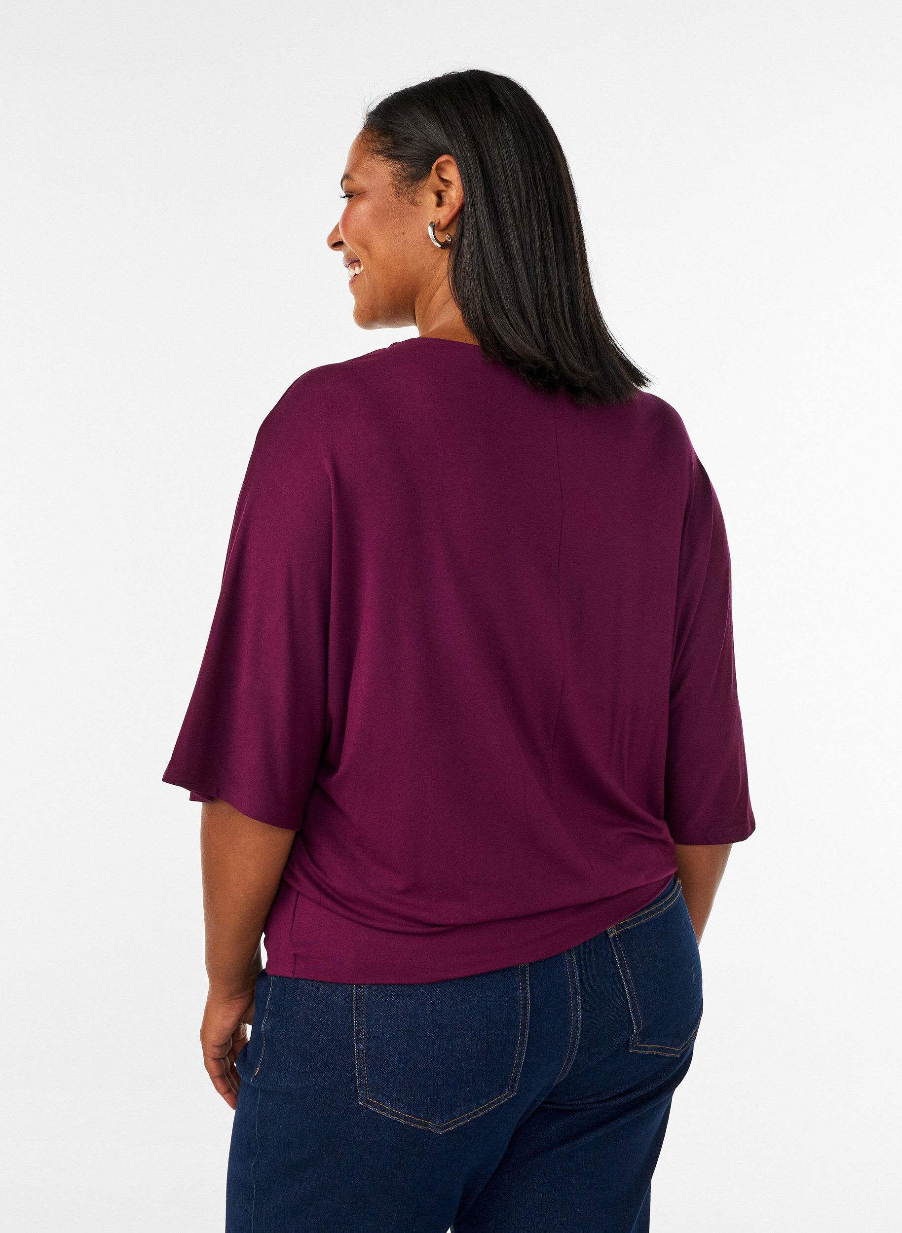 ZizziJerseypusero kyyn&auml;rpituisilla pallohihoilla, Violetti, Model image number 2