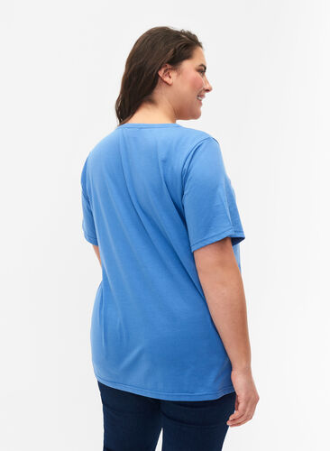 FLASH - T-paita v-pääntiellä, Ultramarine, Model image number 1