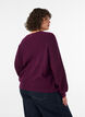 Ribattu neulepaita pallohihoilla, Violetti, Model image number 2