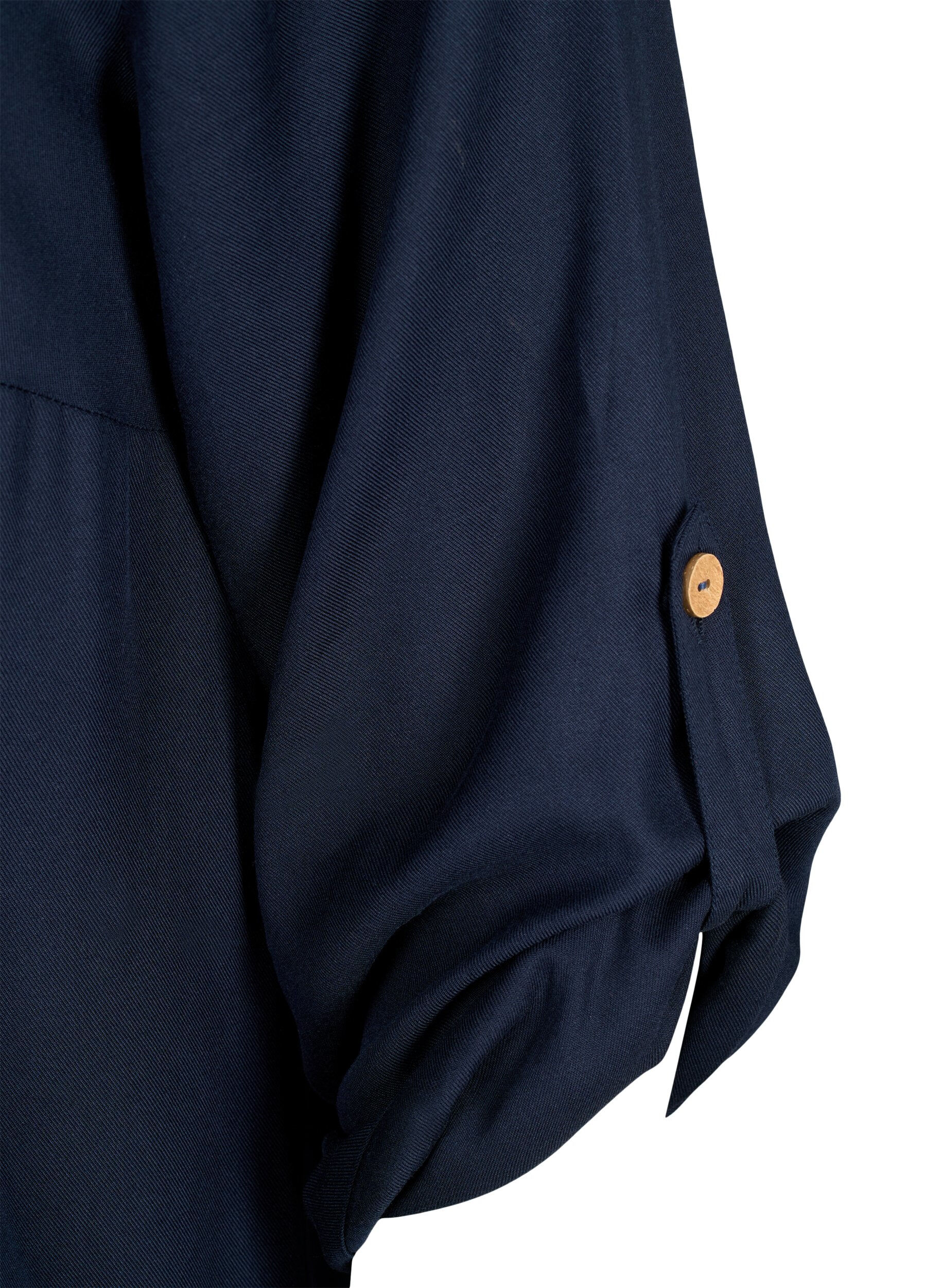 Zizzi Viskoositunika hupulla, Navy Blazer, Packshot image number 3