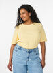 Ribattu jerseypusero, jossa on lyhyet hihat, Keltainen, Model image number 0