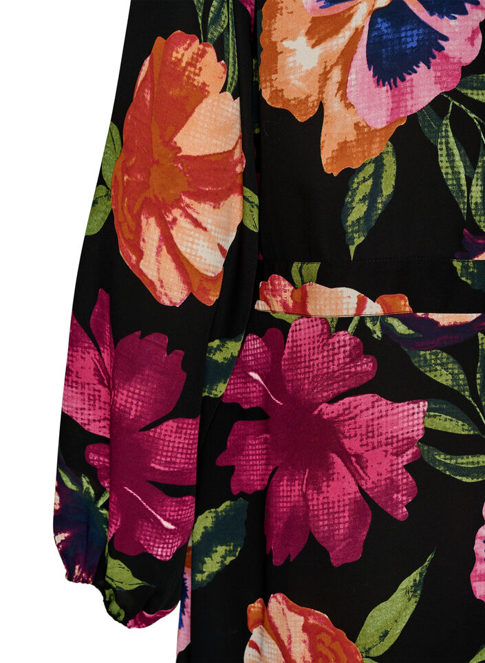 Maksimekko kietaisup&auml;&auml;ntiell&auml; ja pitkill&auml; hihoilla, Musta, Packshot image number 3