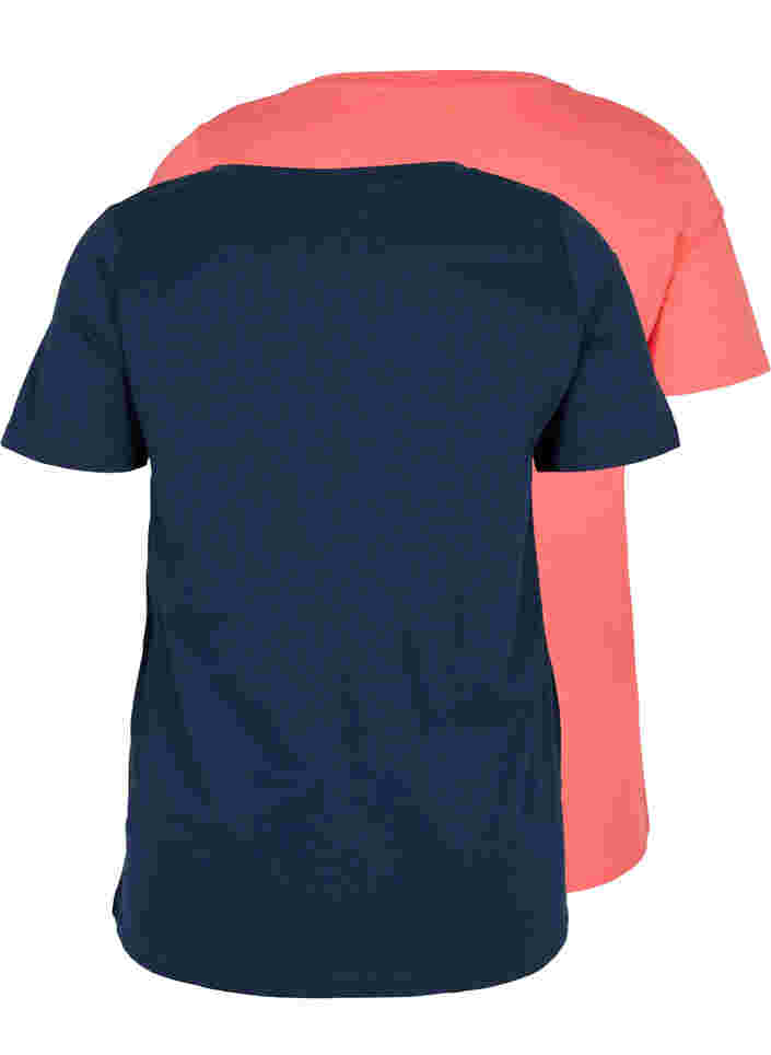 2 perus t-paitaa puuvillasta, Navy B/Dubarry, Packshot image number 1