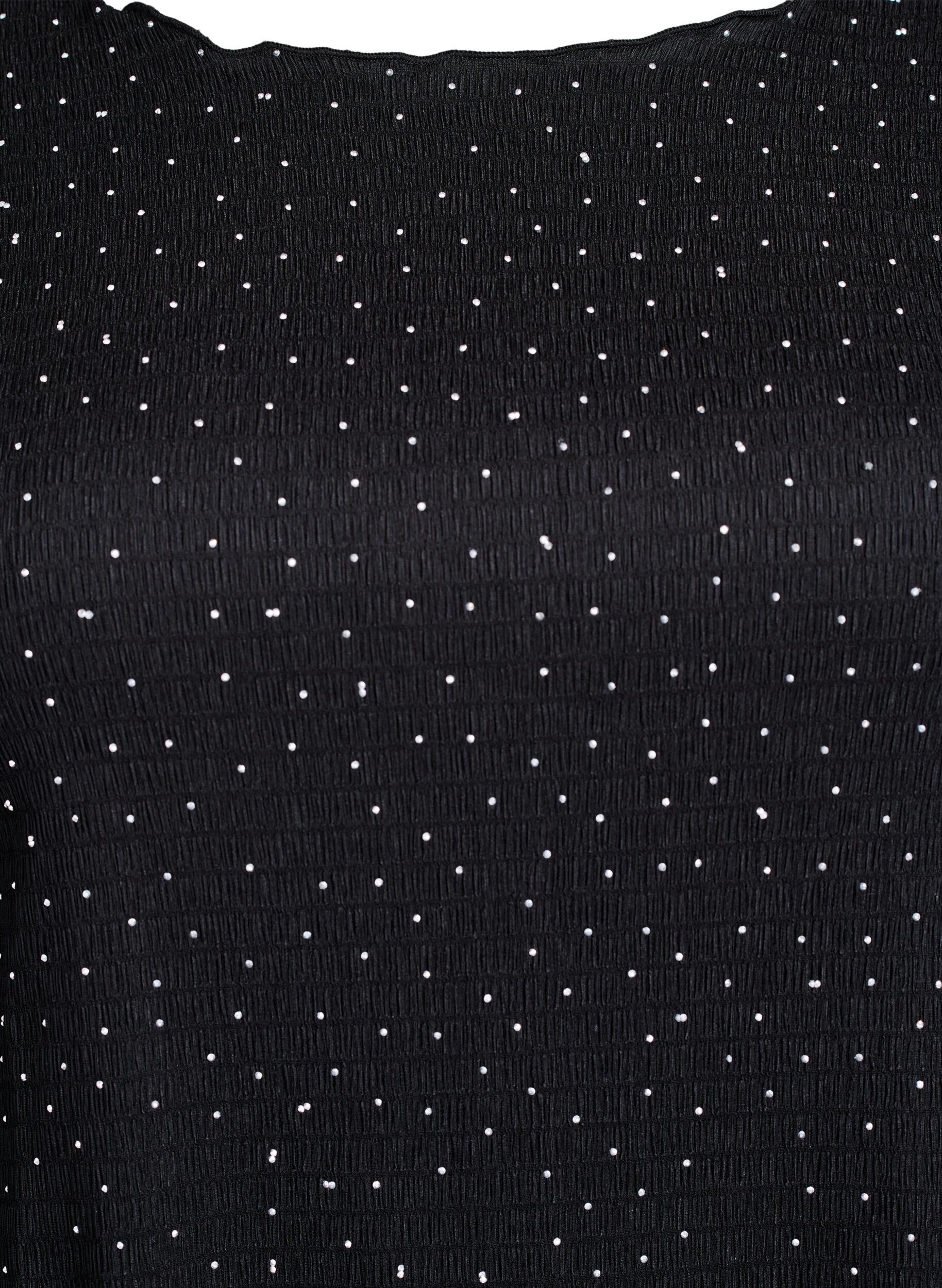 Zizzi Mekko strassikivill&auml; ja aaltoilevilla reunoilla, Musta, Packshot image number 2