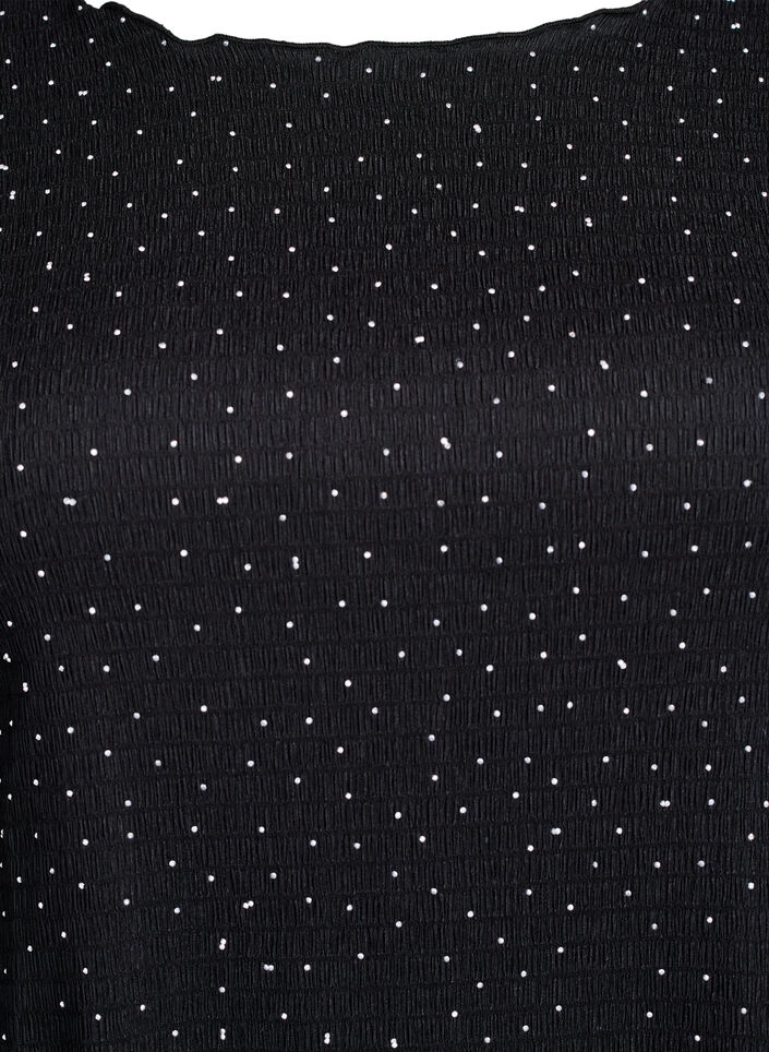 Mekko strassikivillä ja aaltoilevilla reunoilla, Musta, Packshot