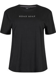 Luomupuuvillasta valmistettu t-paita, jossa on koristeellisia kiviä, Black