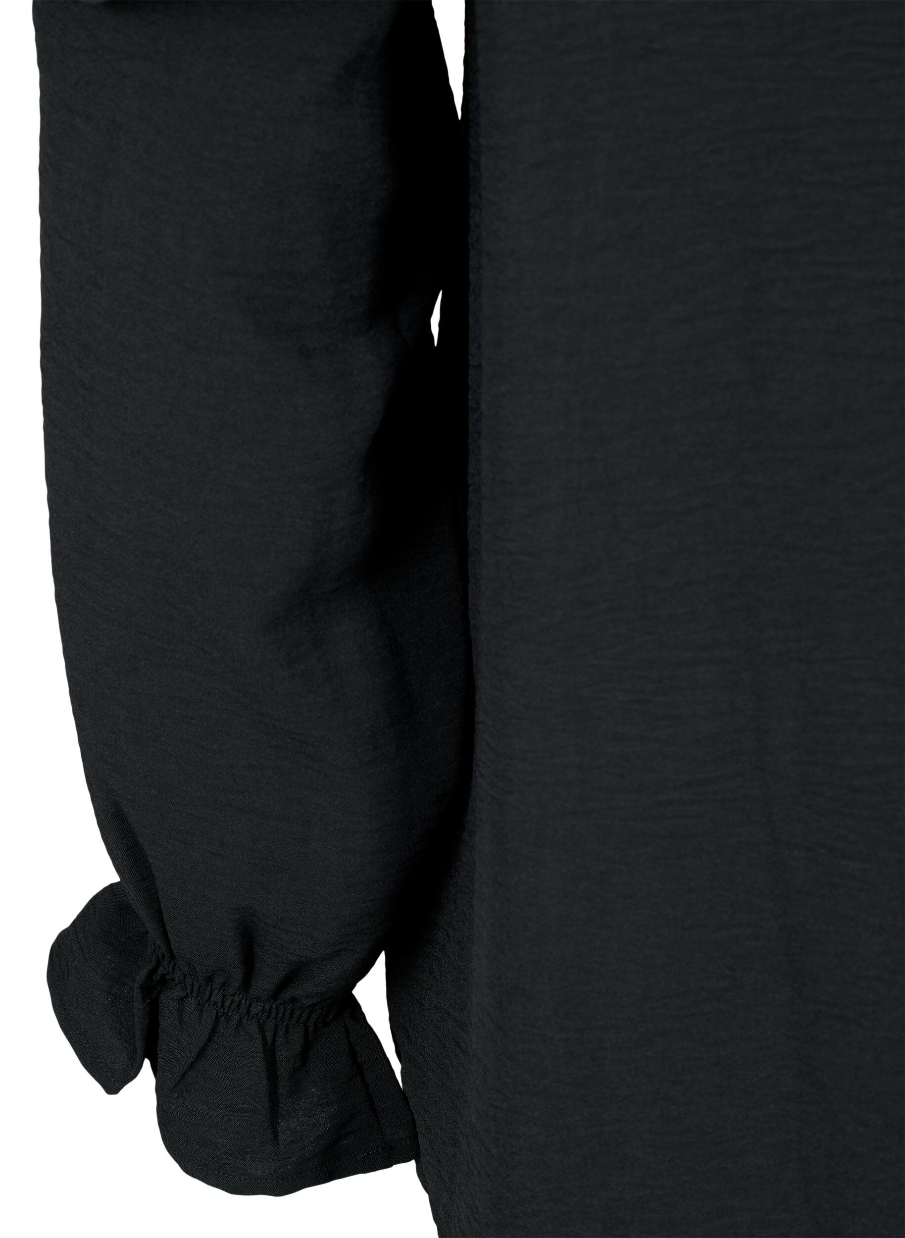 Zizzi Pusero r&ouml;yhel&ouml;ill&auml; ja napeilla, Black, Packshot image number 3