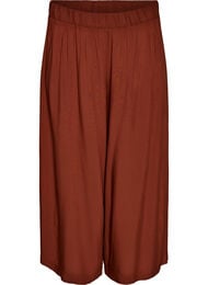 Culotte-housut, joissa on korkeavy&ouml;t&auml;r&ouml; ja leve&auml;t lahkeet viskoosista., Punainen
