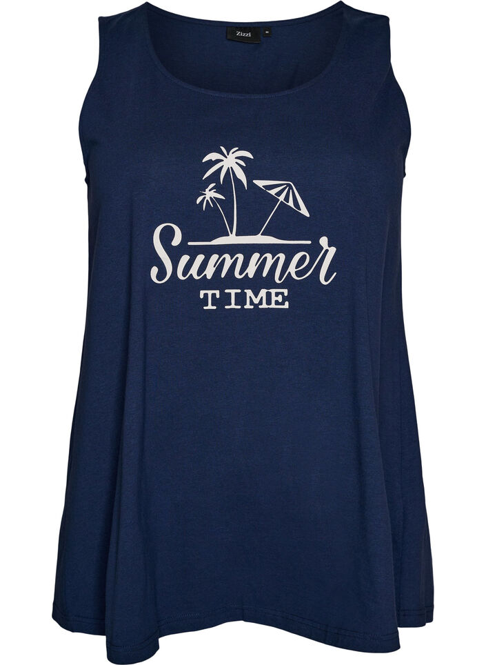 Puuvillatoppi A-mallissa, Sininen, Packshot image number 0