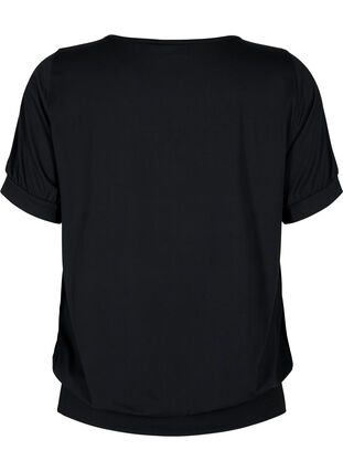 Yksivärinen treeni T-paita v-pääntiellä, Black, Packshot image number 1