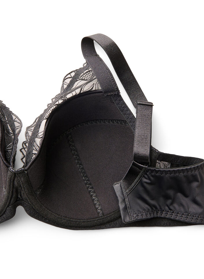 Topatut pitsirintaliivit kaaritukien kera, Musta, Packshot image number 3