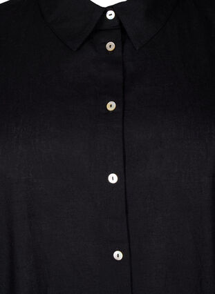 Pitkä paita puuvilla-pellavasekoitteesta, Black, Packshot image number 2