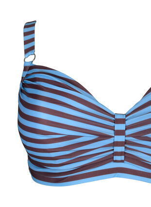 Kaarituelliset bikinirintaliivit painatuksella, BlueBrown Stripe AOP, Packshot image number 2