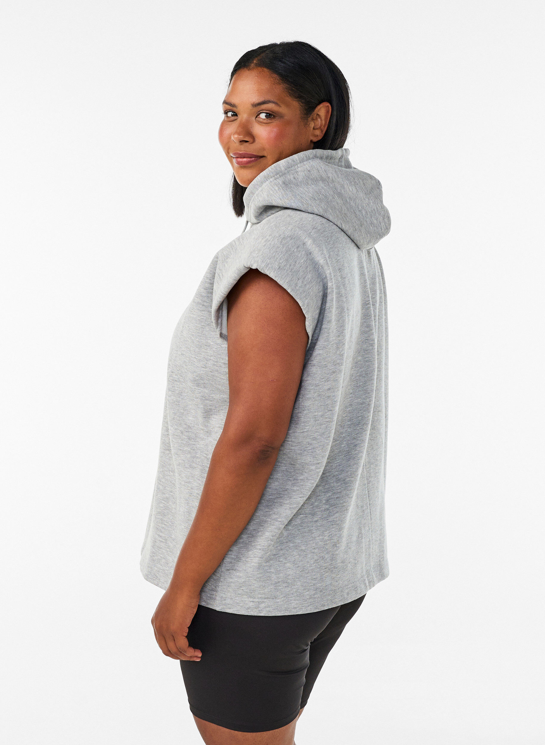 ZizziHupullinen swetaritakki olkatoppauksilla, Harmaa, Model image number 2