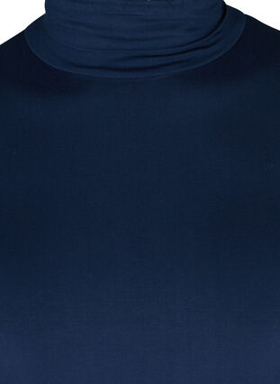 Tyköistuva viskoosipusero korkealla kauluksella, Night Sky, Packshot image number 2