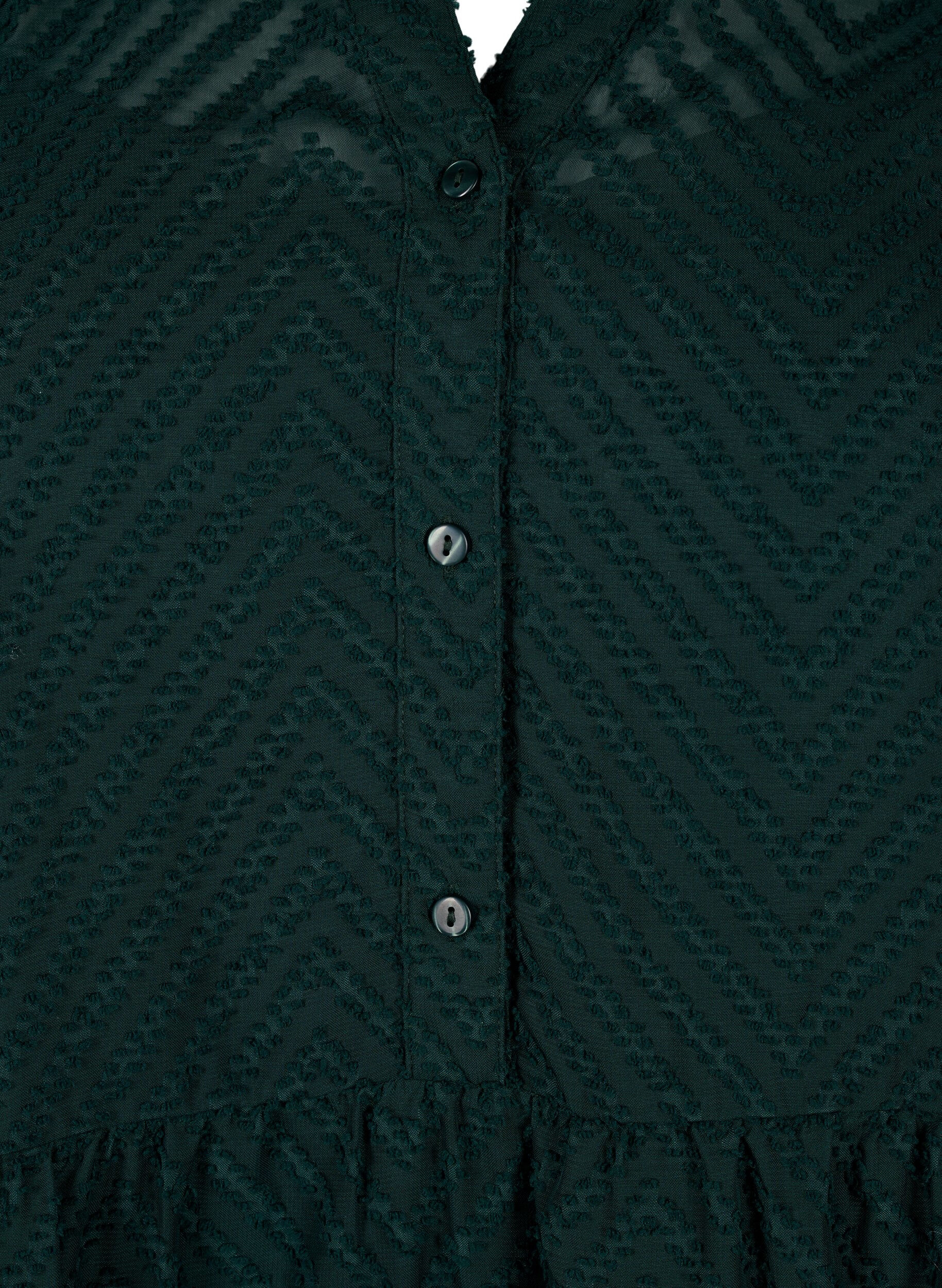 Zizzi Teksturoitu lyhyt mekko r&ouml;yhel&ouml;kauluksella, Scarab, Packshot image number 2