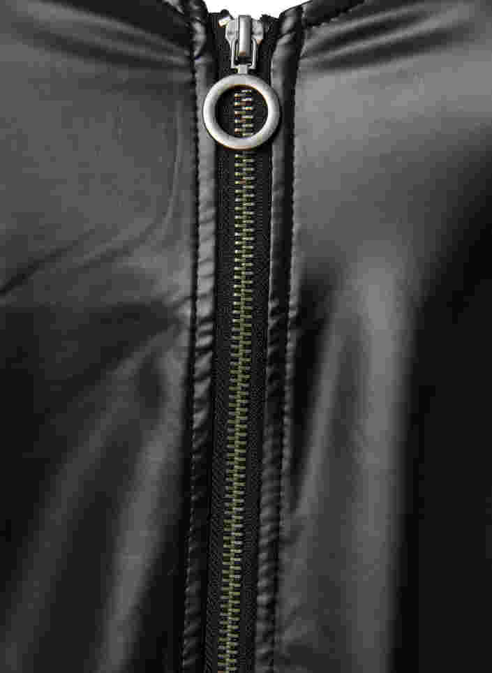 Keinonahkainen mekko  vetoketjulla, Black, Packshot image number 2