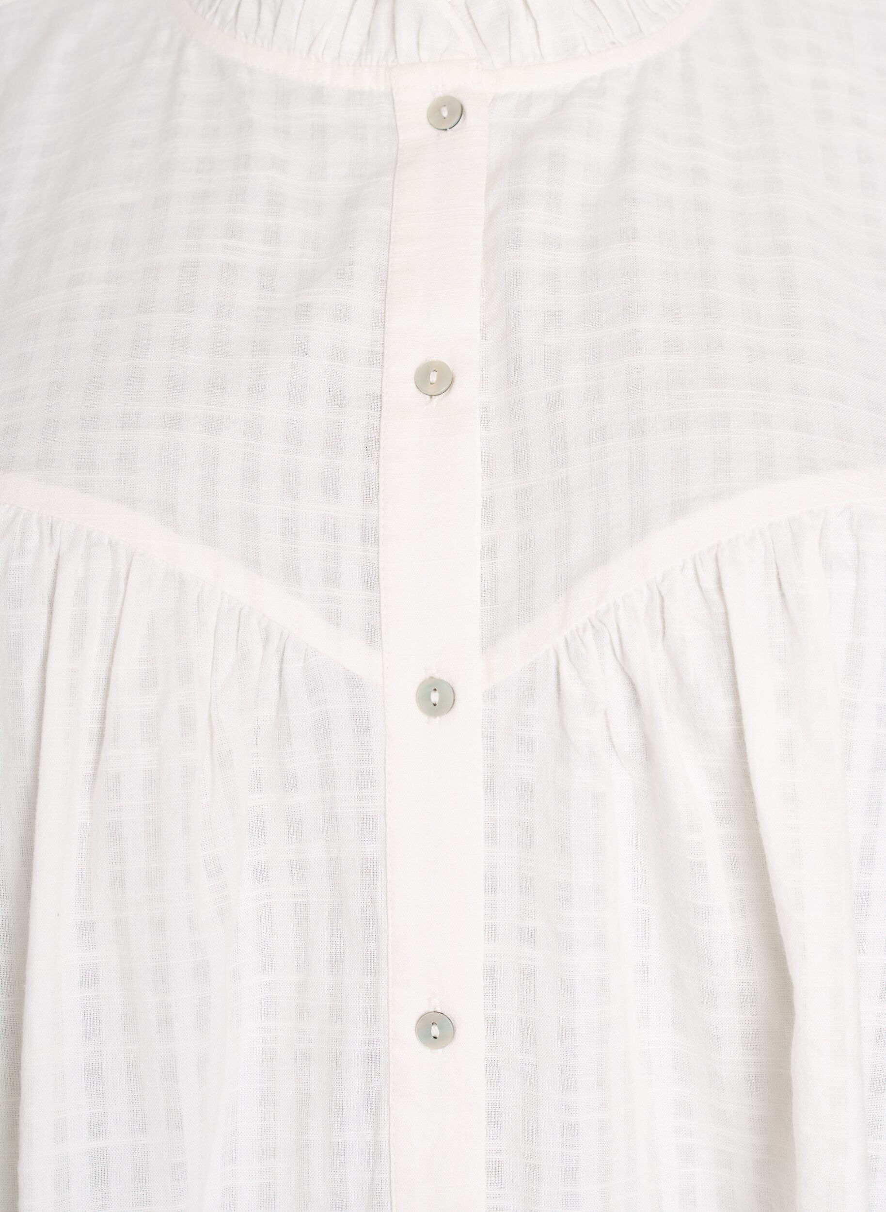 Zizzi A-muotoinen tunika, jossa on lyhyet hihat ja napit., Vanilja, Packshot image number 2