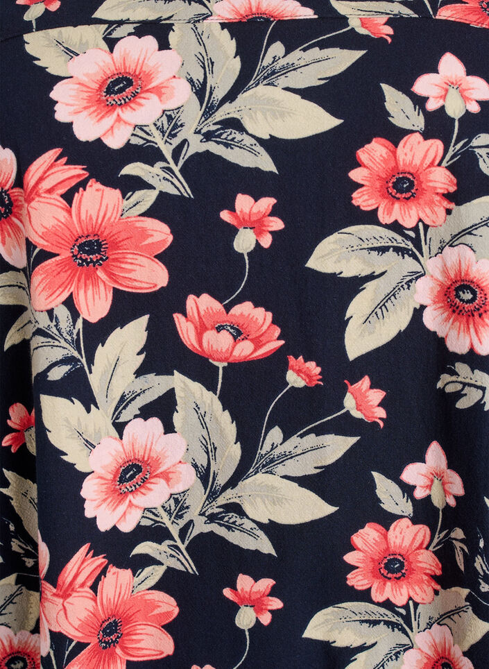 Lyhythihainen puuvillamekko printill&auml;, Sininen, Packshot image number 2