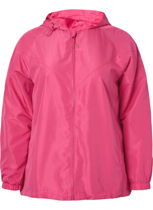 Lyhyt takki hupulla ja säädettävällä helmalla, Hot Pink, Packshot image number 0