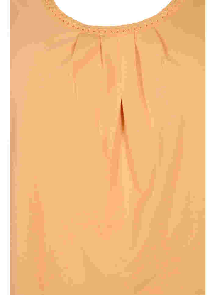 Puuvillatoppi pyöreällä pääntiellä ja pitsillä, Apricot Nectar, Packshot image number 2
