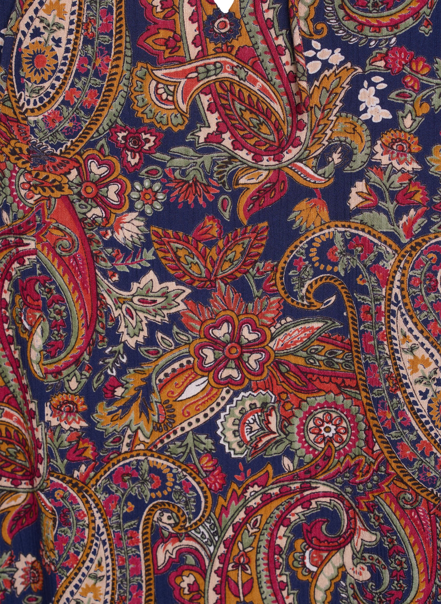ZizziViskoosipusero paisley-kuviolla ja kyyn&auml;rpituisilla hihoilla, Sininen, Packshot image number 2