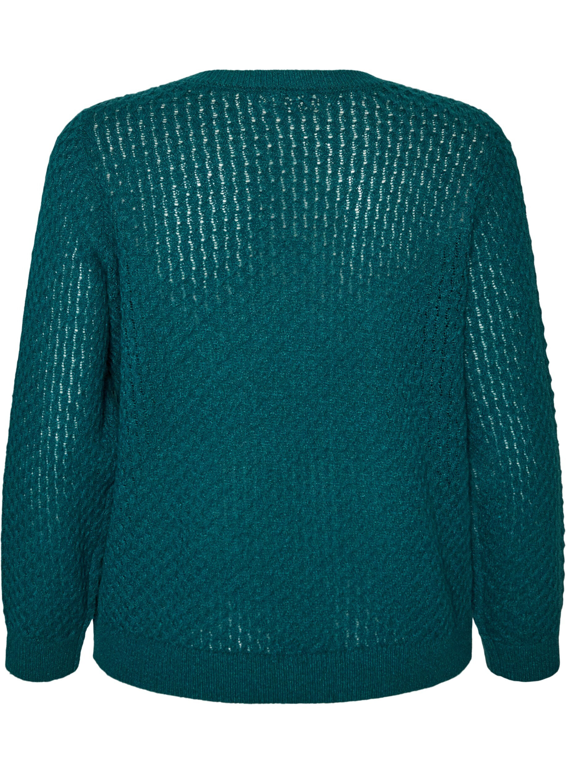 ZizziNeulepusero strukturoidulla reik&auml;neulekuviolla, Vihre&auml;, Packshot image number 1